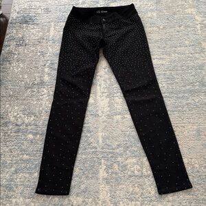 VS Siren Black stretch jean with Gold Sequins